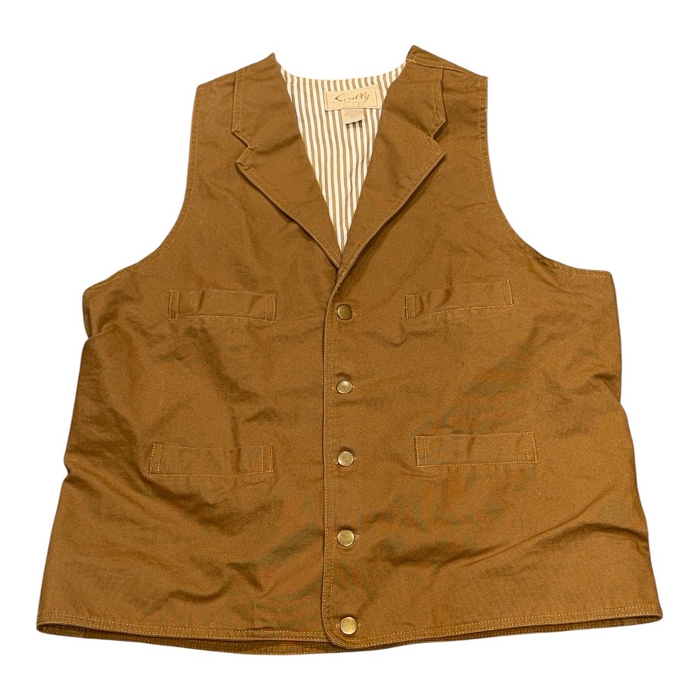 Scully Rangewear Mens Brown Canvas Western Vest RW041 XLT Tall